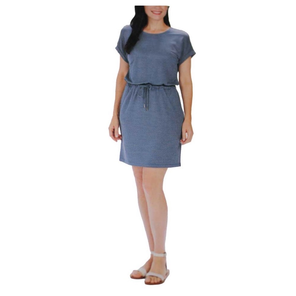 Hilary Radley Slate Blue Stripe T-Shirt Dress Sz L